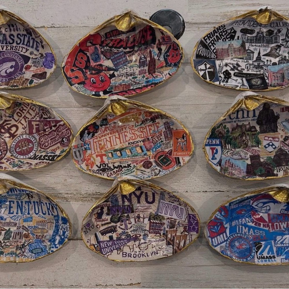 Decorative College Collage Shell Wall Accent - Multicolor